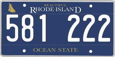 RI license plate 581222