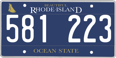 RI license plate 581223