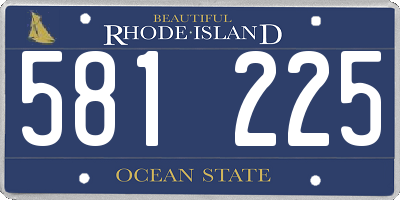 RI license plate 581225