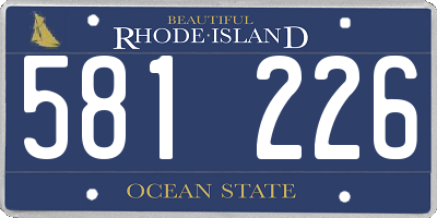 RI license plate 581226