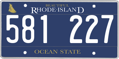 RI license plate 581227