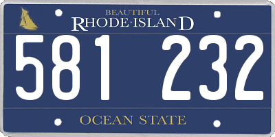 RI license plate 581232