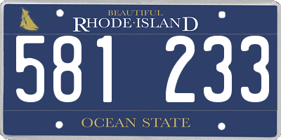 RI license plate 581233