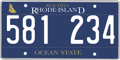 RI license plate 581234