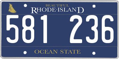 RI license plate 581236