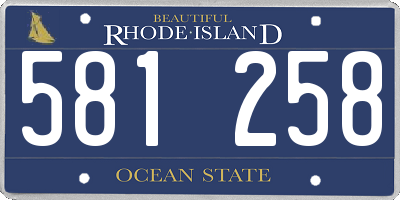 RI license plate 581258