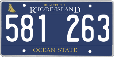 RI license plate 581263