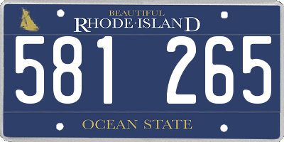 RI license plate 581265