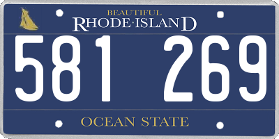 RI license plate 581269