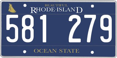 RI license plate 581279