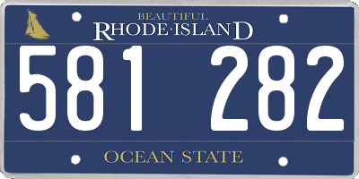 RI license plate 581282