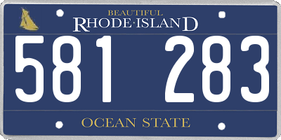 RI license plate 581283