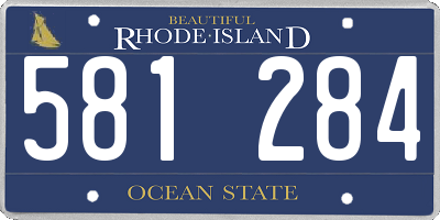 RI license plate 581284