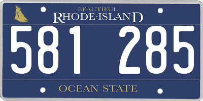 RI license plate 581285
