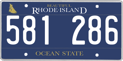 RI license plate 581286