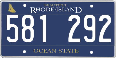 RI license plate 581292
