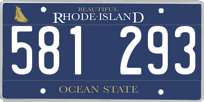 RI license plate 581293