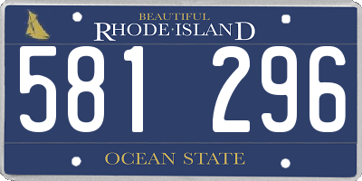RI license plate 581296