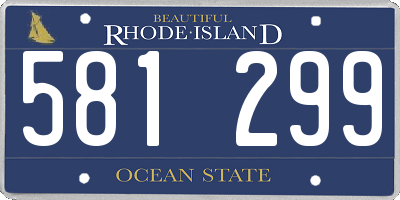 RI license plate 581299