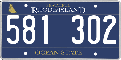 RI license plate 581302