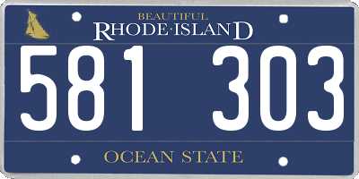 RI license plate 581303
