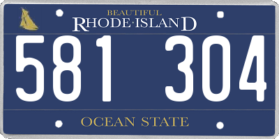 RI license plate 581304