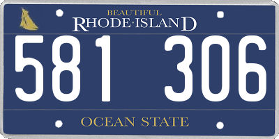 RI license plate 581306