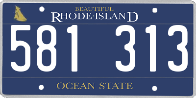RI license plate 581313
