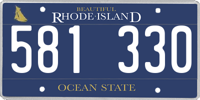 RI license plate 581330