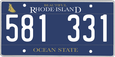 RI license plate 581331