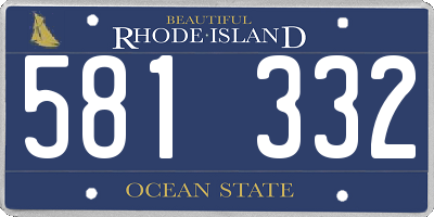 RI license plate 581332