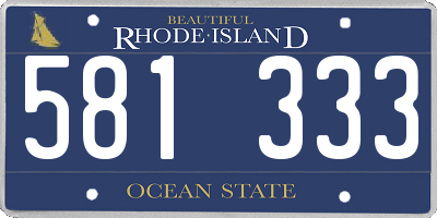 RI license plate 581333