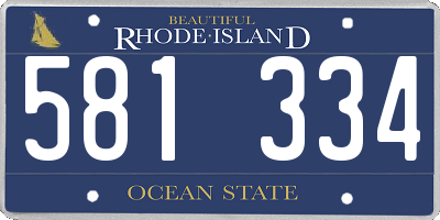 RI license plate 581334