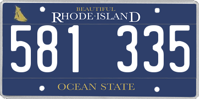 RI license plate 581335