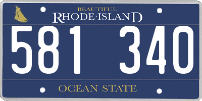 RI license plate 581340
