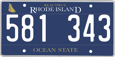 RI license plate 581343