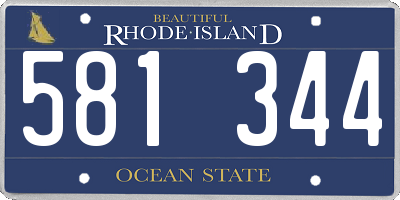 RI license plate 581344
