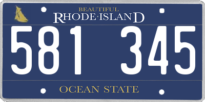 RI license plate 581345