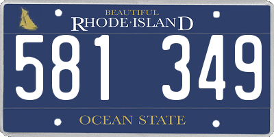 RI license plate 581349