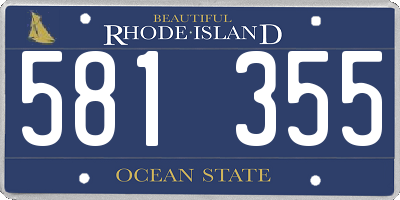 RI license plate 581355