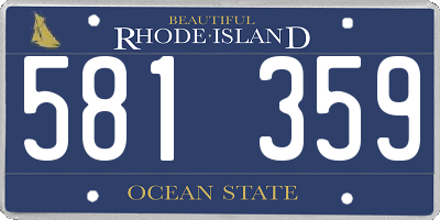 RI license plate 581359
