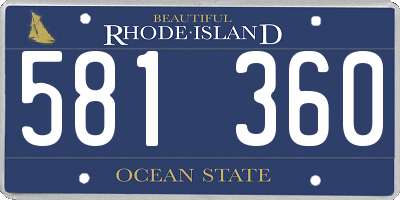 RI license plate 581360