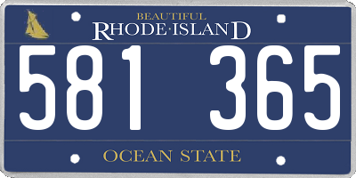 RI license plate 581365