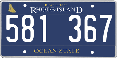 RI license plate 581367