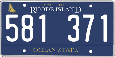 RI license plate 581371