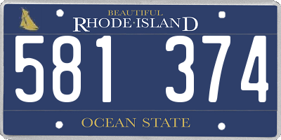 RI license plate 581374