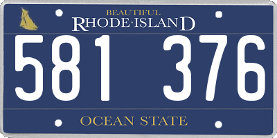 RI license plate 581376