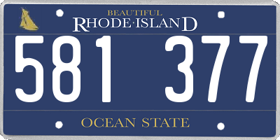 RI license plate 581377