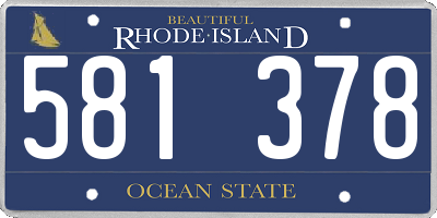 RI license plate 581378