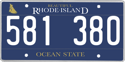 RI license plate 581380